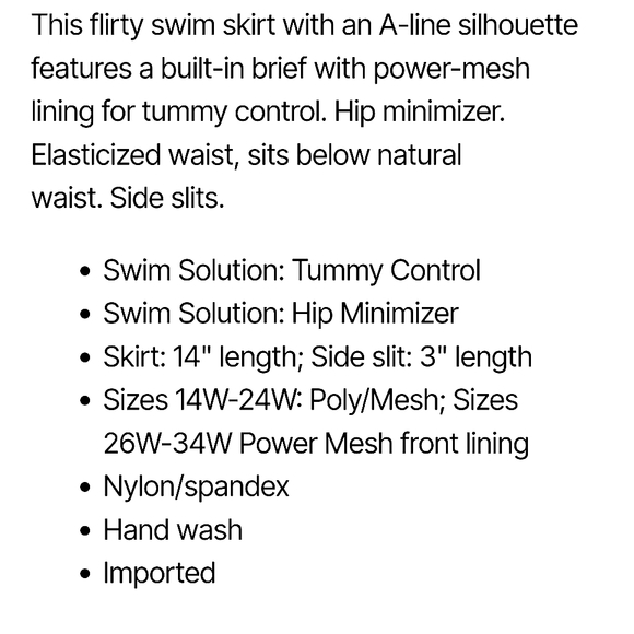 ๐HP๐ Black Swimsuits For All Shore Club Skirt Bikini Bottom, size 28 - Picture 9 of 9